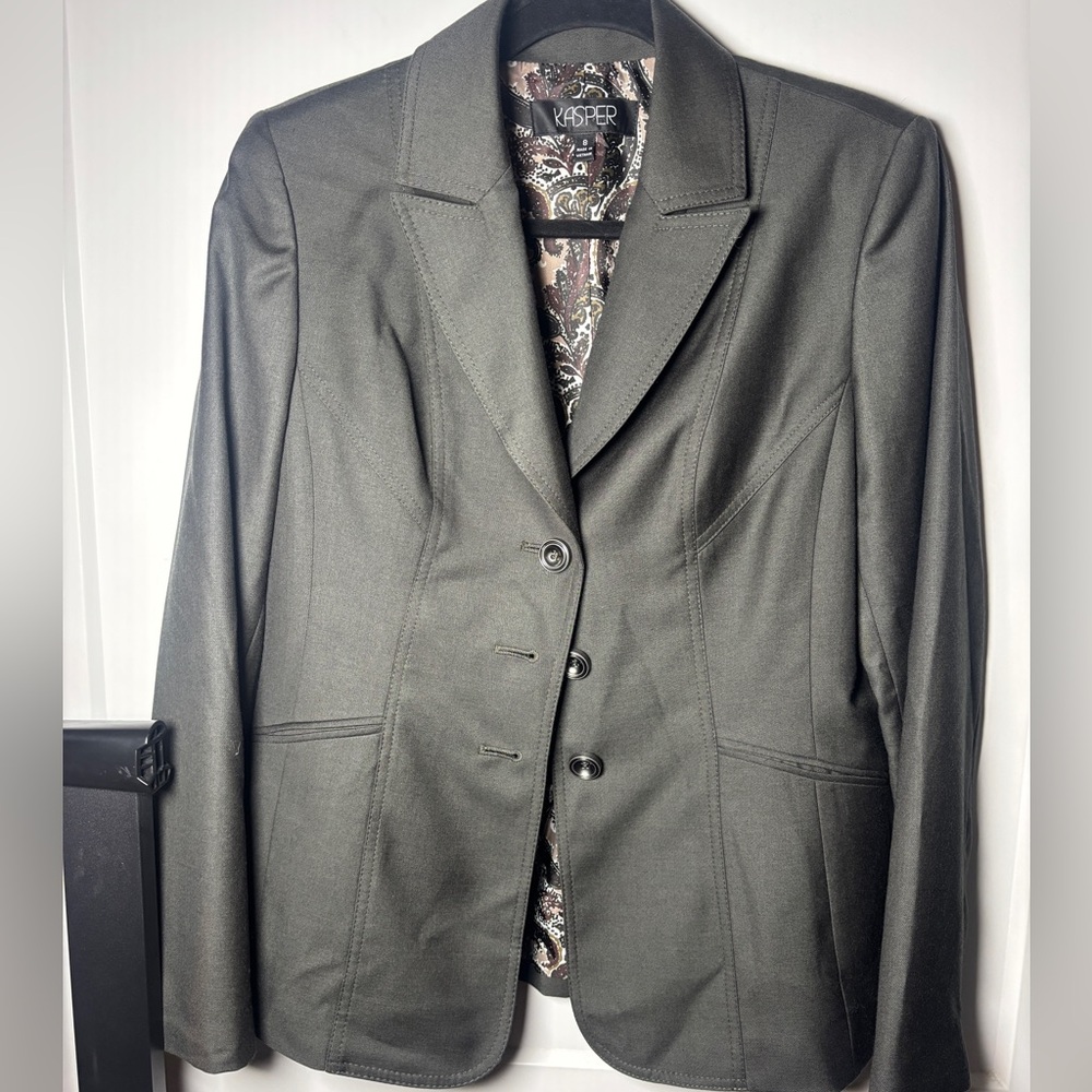 Kasper Women’s Charcoal/Green Blazer